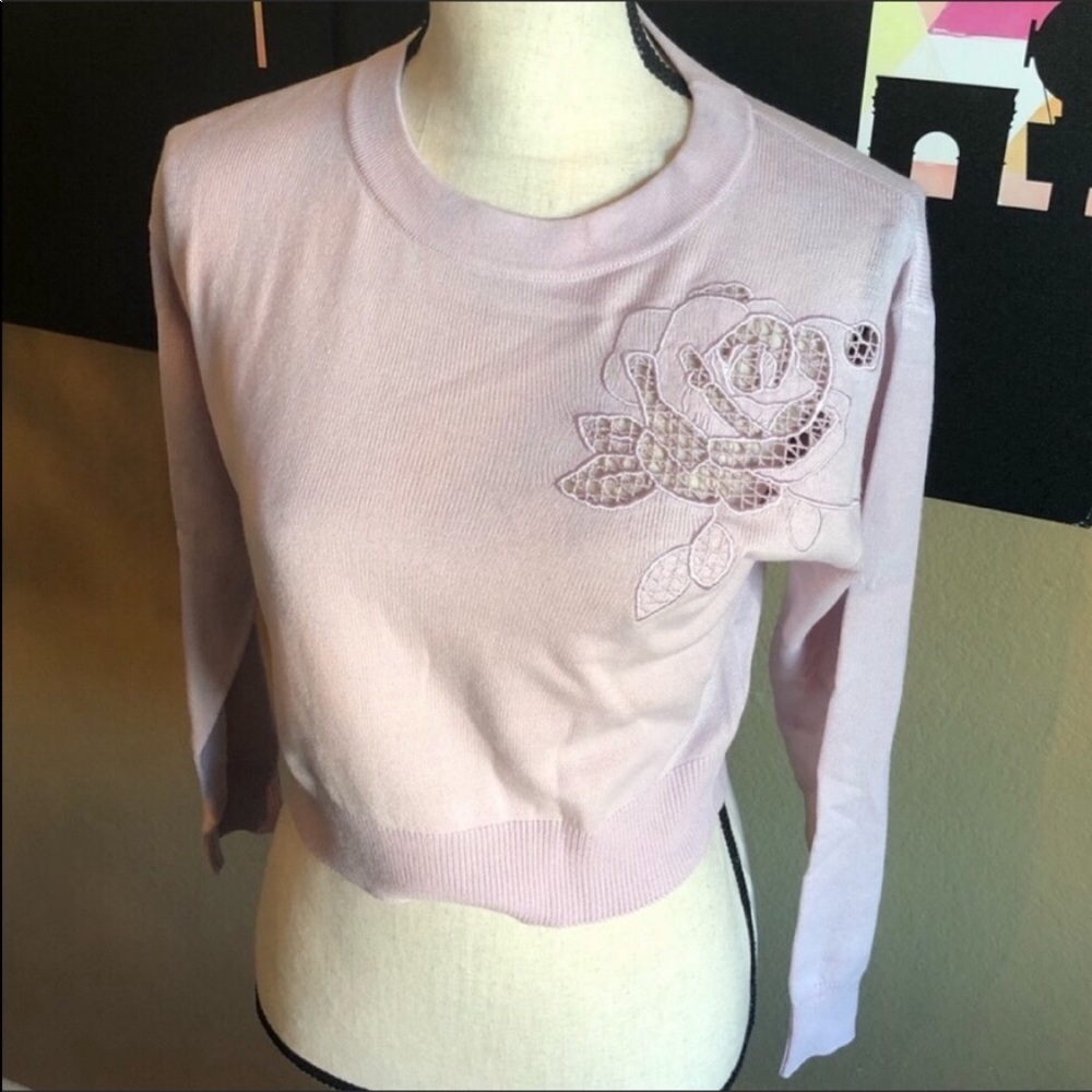 Miss Selfridge NWT Pink Floral Crewneck Sweater 2P